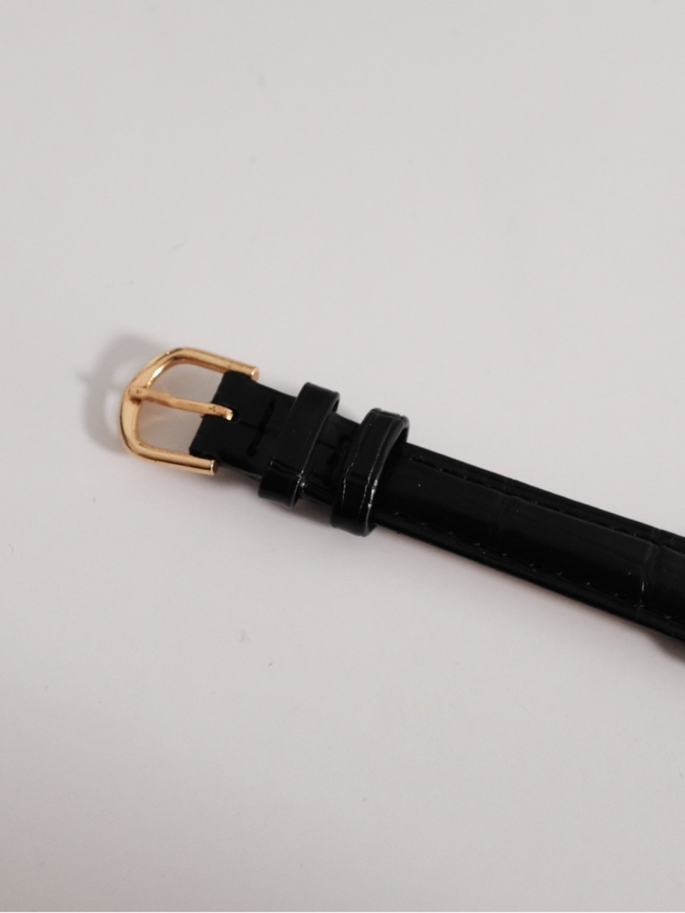 Vintage Dior Gold-Tone Crystal Bezel Watch with Black Leather Strap - Picture 9 of 10